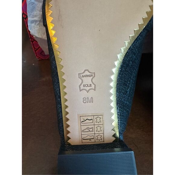 NEW TORY BURCH ROSALIND 20MM MULE PRINTED SUEDE - Blue - Picture 3 of 12